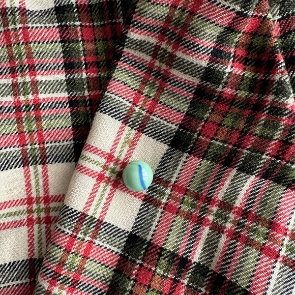 Pendleton VTG 50s 60s USA Made 100% Wool Plaid Flannel Shirt Jacket wmn 16 - Picture 10 of 10